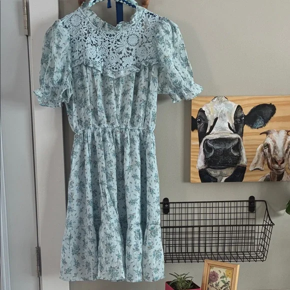 Baby Blue Ruffled Dress - Picture 1 of 4